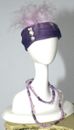 NEW Barbie Purple Feather Flapper Hat Fascinator Bead Necklace Fashion Accessory