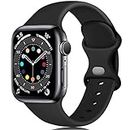 Epova Silicone Strap Compatible with Apple Watch Strap 44mm 42mm 45mm 49mm, Replacement Straps for Apple Watch Ultra/Ultra 2/ iWatch SE Series 9 8 7 6 5 4 3 2 1, Black, Small