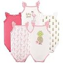 Hudson Baby Unisex Baby Cotton Sleeveless Bodysuits, Pineapple, 3-6 Months