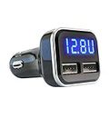Jebsens 24W Dual USB Car Charger Volt Meter Car Battery Monitor with LED Voltage & Amps Display, for iPhone 7 / 6s / Plus, iPad Pro / Air 2 / mini, Galaxy S7 / S6 / Edge / Plus, Note 5 / 4, and More