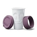 Mug de transport en porcelaine tassen avec bague en silicone wineberry - 400ml - fabriqué en allemagne