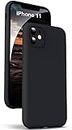 mobistyle iPhone 11 Cover Liquid Silicone, Individual Camera Protection for Each Lens Shockproof Back Cover Case Compatible for iPhone 11 (Royal Black)