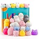KUUQA 25Pcs Cute Squeeze Animal Toys Squishies Panda Cat Paw Mini Soft Squeeze Stress Reliever Toys for Birthday Party Easter Egg Fillers Goodie Bag Stuffers