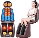 SEAHELTON Full Body Massage Mat with Heat & 3-position height adjustment, Chair Massager, Massage Cushion, Massage Chair Pad for Chair Office Gifts Full Body Massage (Brown)