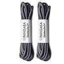 [4 Laces] 2-Pair Pack Waxed Round Oxford Shoe Laces for Dress Shoes Chukka 3/32Inch Thin(#07 Dark Gray,26in (66cm))
