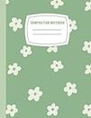 Super Cute Preppy Y2K Composition Notebook Sage Green Daisy Flowers Color Combination Book: Wide Ruled School Supply Journal for Girls, Kids, Teens, Back to School & Office Supplies