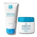 Zerafite Soothing and Calming Moisturizing Essentials, Creamy Cleanser + Face Moisturizer For Dry and Sensitive Skin DUO