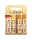 Burt's Bees 100 % natürlicher, feuchtigkeitsspendender Lippenbalsam, 4er-Pack, Original Bienenwachs mit Vitamin E und Pfefferminzöl - 4 Tuben, 17 g