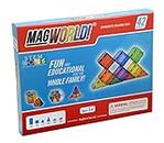 MagWorld Toys Magnetic Construction Rainbow Colors-42 Piece Set. Create 2D and 3D Shapes, Figures & Architecture. STEM Play Age 3 and Up.