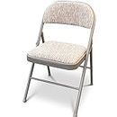 Crystals Deluxe Fabric Padded with Heavy Duty Steel Metal Frame Folding Back Rest Chair for Home Garden Office Computer Desk (1)