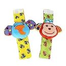 Deerbb 2 Pack Wrist Bell Shake Elephant Mokey Watch Band Wind Chime for Crib Stroller Bed Hanging Rattle Newborn 0 1 3 6 Months Year Old Toddler Infant Car Seat Toy (Wrist Bands Ring The Bell)