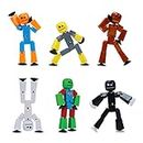 Zing Stikbot 6 Pack, Set of 6 Stikbot Collectable Action Figures, Create Stop Motion Animation