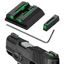 TRSAIM No-Tritium Fiber Optic Red/Green Sights for Pistol Taurus G2C, PT111, G3, TX22, G2, 709, G2S, PT140, 740, Taurus G2C Accessories Sights Set (Green Dot)
