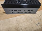 223 ammo box holds 100 rounds of 223 or 556
