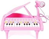 Aspiree Conomus Piano Keyboard Toy for Kids, 1 2 3 4 Year Old Girls First Birthday Gift, 24 Keys Multifunctional Musical Electronic Toy Piano for Toddlers …