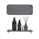 NATJUN Instant Dry Sink Caddy Organiser, Diatomaceous Earth Stone Sink Tray, Fast Drying Sink Caddy, Bathroom Countertop Sink Tray for Soap Bottles (Dark Gray A)