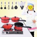 Kid Child Pretend Play Toy House Kitchen Utensils Pan Pot Cooking Cookware Set