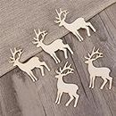 Pack of 25 BlankReindeer MDF Wood Cutouts for Christmas Painting Hanging Decorations/Tree Ornaments/Snowman/Bells/Socks for Christmas Ornaments for Tree Decoration Set Gifts (Reindeer)
