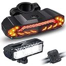 ONVIAN Rechargeable Bike Light Front and Rear Set for Night Riding, Ultra Bright Bicycle Headlight and Bike Tail Light Turn Signals with Bike Alarm, Waterproof Bike Accessories for Adult Kids Cycling