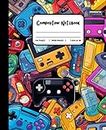 Composition Notebook: Colorful Video Game Controllers | Modern Journal For Kids, College, Students, School | Wide Lined