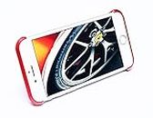AYHI iPhone Rainbow Glass Back Cover Magnetic Metal Bumper Supports Wireless Charging - All Models of iPhones- 6/6 S - RED