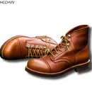 New Vintage Tooling Dark Wings Male Motorcycle Boots Quality Cow Leather Round Red Men Casual Ankle