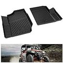 KIWI MASTER Floor Mats Compatible for 2016-2024 Polaris General 1000 Accessories All Weather Mat Liners Front Row Seat TPE Slush Liner Black