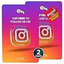 Capture 360 NFC Social Media Growth Pack: Multi-Platform Networking Card & Display, Follower Increase, Reusable, Slim, Durable & Compatible for Influencers & Business - Instagram Tap Card, Pack of 2