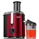 SiFENE Centrifugal Juicer Machine, 800W High-Yield with 3.2" Wide Feed Chute for Whole Fruit & Veggie Processing, Stainless Steel BPA-Free, Quick & Simple Easy to Clean, Red