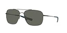 Costa Del Mar Men's Canaveral Round Sunglasses, Brushed Grey/Grey Polarized-580g, 59 mm