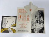 Vintage Toilet Seal Advertising Lyon Plumbing Salina Kansas Brochure Die Cut
