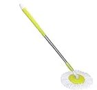 MorningVale Mop 360� Spin Cleaning Stainless Steel Rod Handle Stick Set with Mop 1 Refill for Home and Bathroom Floor Tiles (Multicolour)