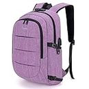 Tzowla Business Laptop Backpack Water Resistant Anti-Theft College Backpack with USB Charging Port and Lock 15.6 Inch Computer Backpacks for Women Girls, Casual Hiking Travel Daypack(Purple)