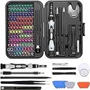 AMIR Precision Screwdriver Set, 132 in 1 Magnetic Screwdriver Set Kit, Electronics Repair Screwdrivers Tool Kit with 108 Magnetic Drill Bits for Repair Phone, Watch, Switch, Computer, Tablet, PC