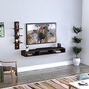 Anikaa Roxy Engineered Wood Wall Mount TV Unit/TV Stand/Wall Set Top Box Stand/TV Cabinet/TV Entertainment Unit (Wenge) (Ideal Upto 43 Inch)(D.I.Y)