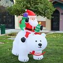 7 ft Light Up Animation Polar Bear & Santa LED Christmas Inflatable Decoration