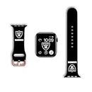 ELLIAT Designed with for Raiders fans Silicone Rubber Watch Bands, Silver Stainless Steel Buckle (38/40/41mm, TXZ)