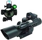 2.5-10X40 Rifle Scope, Telemetro tattico da caccia Ottica Cannochiale con Verde Laser Dot Sight a Mirino Punto Reflex Sight 3MOA