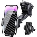 elestyle Car Phone Holder, [Ultra Powerful Suction] Car Phone Holder, Universal Car Phone Holder for Dashboard & Car Air Vent and Windshield Suitable for All Smartphones-Black