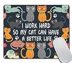 Amcove Mouse Pad Funny Cat Mousepad New Job Gift Office Decor Cat Mouse Pad Cat Lady Gift for Coworker Cubicle Decor Office Supplies Cute Fun - I Work Hard So My Cat Can Have A Better Life