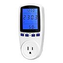 Plug Power Meter Electricity Usage Monitor,CEST LAVIE Energy Watt Voltage Amps Meter with Blue Backlight Digital LCD Display Overload Protection, Reduce Your Energy Costs