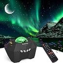 Cadrim Projector Star Aurora Moon Projector Sky Night LED Light Starry 3 in 1 Multicolor Bluetooth Speaker Remote Control Voice Timer Projection Lamp Bedroom Party Stage Wedding Gift Baby Sleep Mood