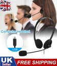 UK USB Headset Headphones Wired with Microphone MIC for Call PC Computer Laptop