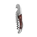 Twine Country Home Double Hinged Wood Corkscrew, Rosewood Inlay Wine Key, Bar Tool, Wine Opener, 4.75"
