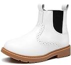 PPXID Boys Girls Casual Ankle Boots Non Slip Hiking Boots Lightweight Waterproof Snow Boots-White 6 US Toddler