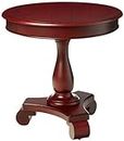 Inspired by Bassett OSP Home Furnishings Avalon Hand Painted Round Accent Table with Traditional Accents, Vintage Wine