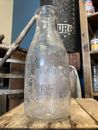 Botella de leche de cuarto de galón de colección hoja de trébol lácteos Elmhurst Illinois 1925
