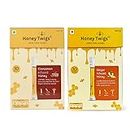 Honey Twigs Natural Honey | Ginger Honey and Cinnamon Honey, 480g(240g + 240g - 60 Twigs) | Infused with Natural Ingredients | Pure Honey | No Added Color | No Preservatives