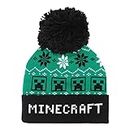 Minecraft Die Creeper Fair Isle Boys Beanie mit Pom, Offizielle Ware. | Weihnachtspullover Stil Gamer Hut, Jungen-Kleidung, Ski & Snow Pudelmütze, Gaming-Fan-Geburtstags-Geschenk-Idee