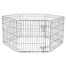 Dog Trust 6 Panels Pet Fence Pen with Door Pet Dog Cat Puppy Playpen Small Animal Play Fence Pet Kennel Cage for Rabbits/Guineas/Dogs and Cats